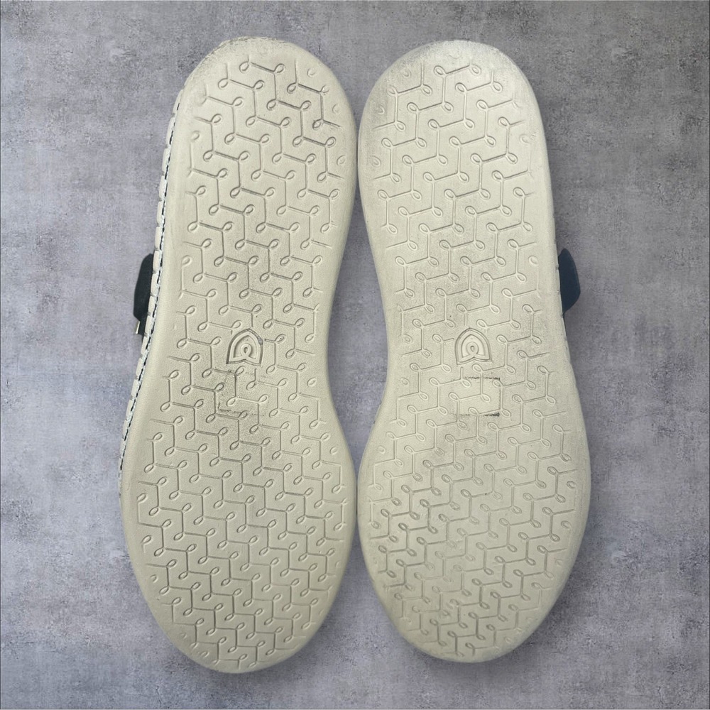 Black Women's Espadrille Mary Jane Flats with Gold Buckle - Picture 8 of 9